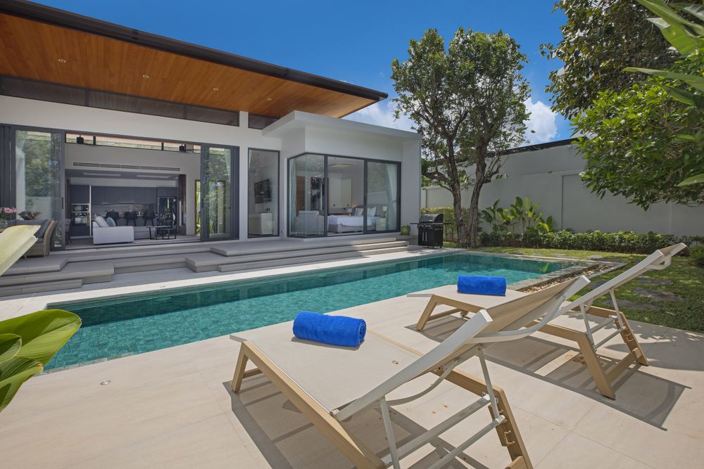 Villa Luma Botanica, loungers in the sun, Bang Tao Phuket